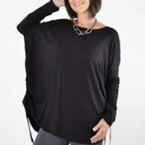 Bryn Walker Inman Top, L - 3X, Orinoco Teal - Picture 4 of 10